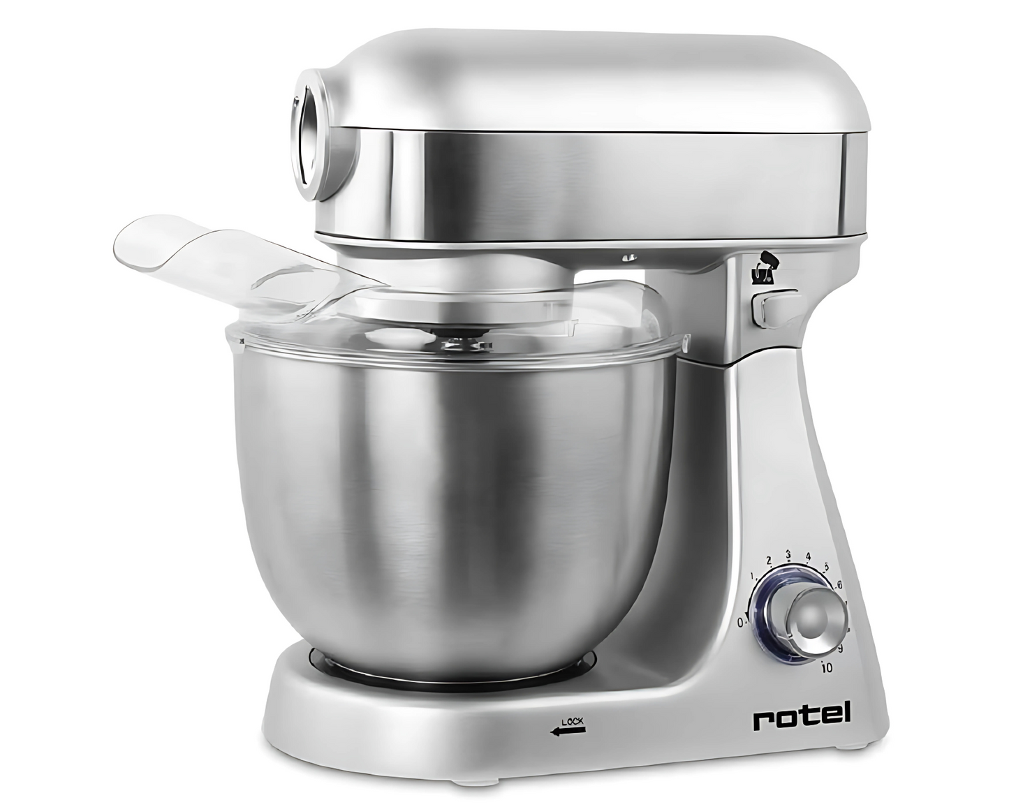 Küchenmaschine mit Fleischwolfaufsatz Rotel Küchenmaschine Grau – 5L Chromstahl-Schüssel, Zubehör
Die Rotel Küchenmaschine mit 5L Chromstahl-Schüssel ✔ Knethaken & Schwingbesen für perfektes Mixen, Rühren & Kneten ✔ Kostenloser Versand in der Schweiz.