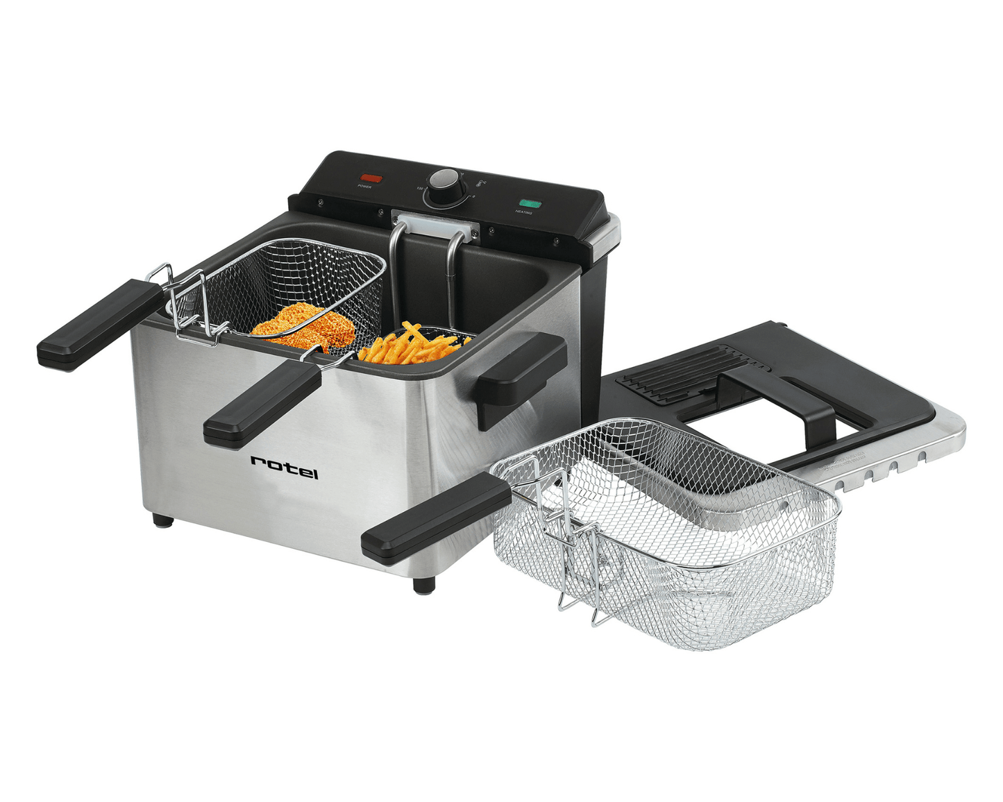 Fritteuse GastroFrit 4.5L von rotel – Profi-Qualität für Zuhause
Fritteuse mit 4,5L Fassungsvermögen ✔ Chromstahlgehäuse & Antihaft-Ölbehälter ✔ Stufenloses Thermostat bis 190 °C ✔ Inkl. 3 Frittierkörbe ✔ Kostenloser Versand
