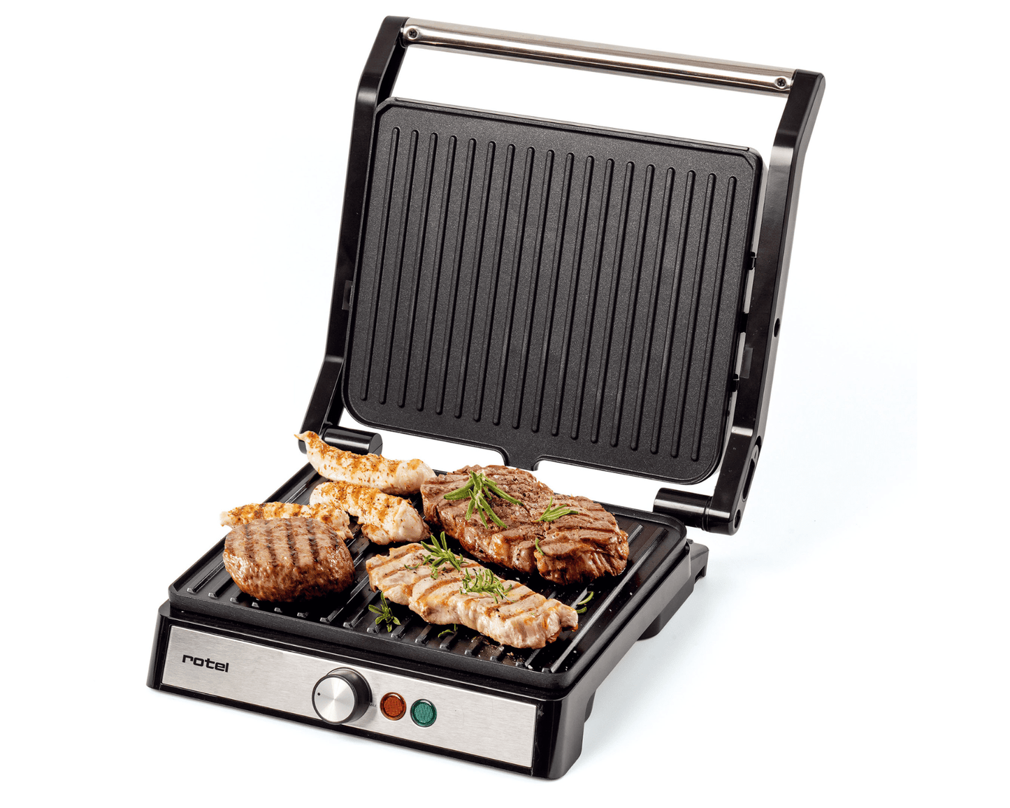 Kontaktgrill von rotel – Vielseitig für Sandwiches, Fleisch & mehr
Kontakt- & Tischgrill mit 180° Öffnung ✔ 27x44 cm Grillfläche ✔ Antihaftplatten mit Fettablaufrille ✔ Stufenlose Temperaturregelung ✔ Kostenloser Versand.