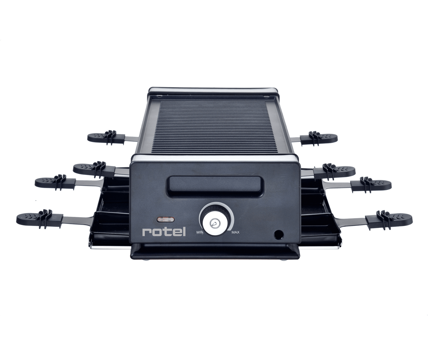 Raclette/Tischgrill für 8 Personen von rotel – Gesellig & vielseitig
Raclette- & Tischgrill mit Naturstein- & Alugussplatte ✔ Inkl. 8 Pfännchen & Kaltzone ✔ Thermostatregler für optimale Temperatur ✔ Kostenloser Versand
