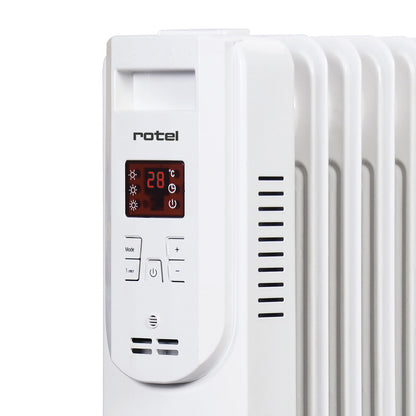 LED-Display des rotel Ölradiators mit Temperatur- und Heizstufenanzeige