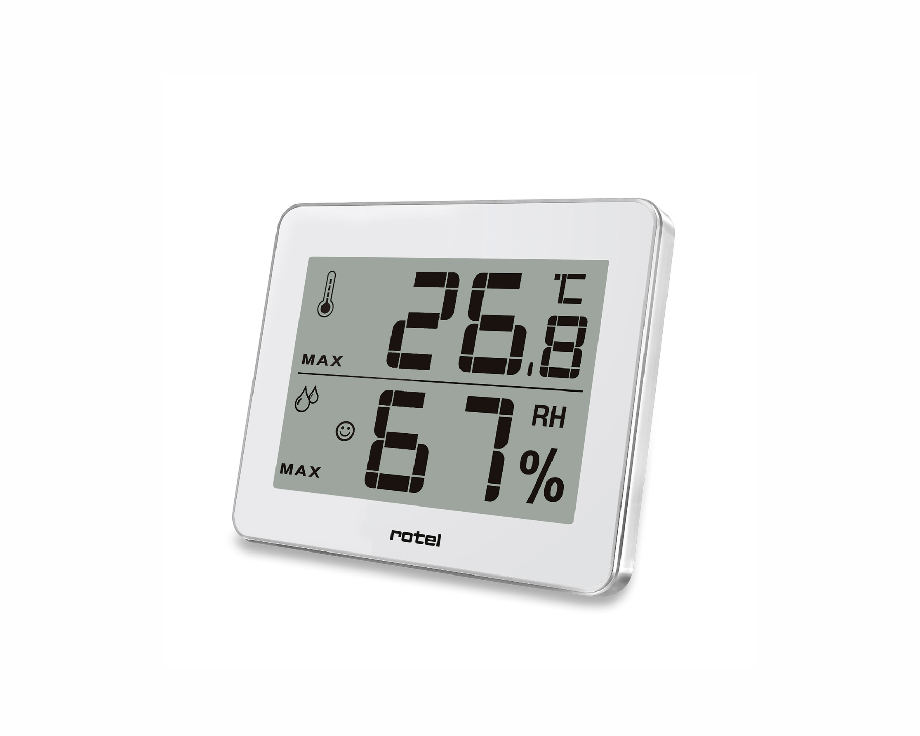 rotel Thermo-Hygrometer – Raumklima stets im Blick

Misst Temperatur & Luftfeuchtigkeit ✔ Smiley-Display zur schnellen Einordnung ✔ Umstellung °C/°F ✔ Inkl. Batterie (CR2025) ✔ Kostenloser Versand in der Schweiz